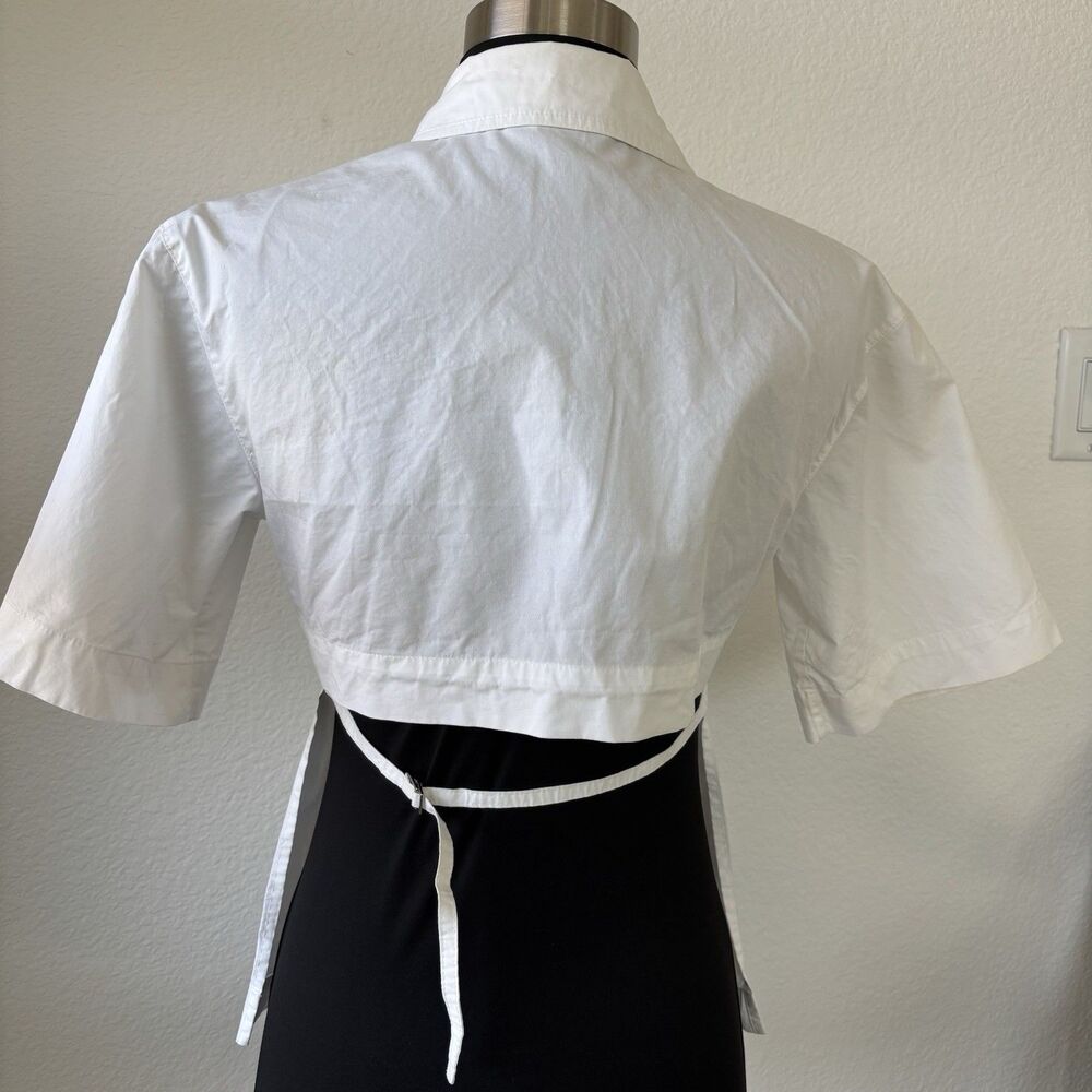 LVIR Women’s Blouse XS White Open Back Half Shirt Luxury Sexy Clean Girl Cotton